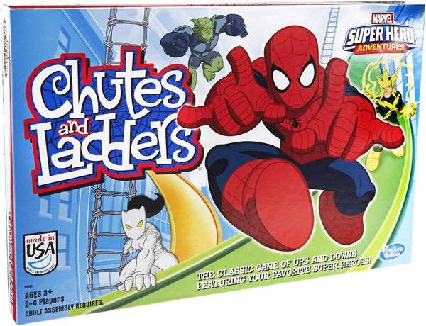 Hasbro Gaming Chutes and Ladders: Marvel Spider-Man Edition Board Game for Kids 2-4 Players, Preschool Games, Easter Gifts for Boys and Girls,