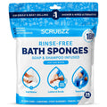 Scrubzz Disposable Rinse Free Bathing Wipes - 25 Pack - All-in-1 Single Use Shower Wipes, Simply Dampen, Lather, and Dry Without Shampoo or