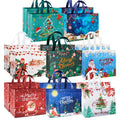 YANGTE 16 Pack Christmas Tote Bags with Handles, Non-Woven Gift Bags, 12.8" 9.8" 6.7 16-Pack