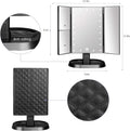 deweisn Trifold Lighted Vanity Makeup Mirror with 21 LEDs Lights,1x/2x/3x Magnification and Touch Screen Dimming,Two Power Supplies Makeup Mirror,