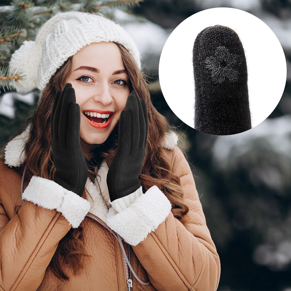 Winter Gloves for Women, Winter Touch Screen Texting Warm Gloves with Thermal Soft Lining for Women