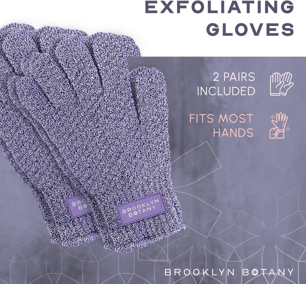 Brooklyn Botany Exfoliating Gloves for Bath and Shower Ã¢ÂÂ Heavy Duty Exfoliating Body Scrubber for Massage and Dead Skin Remover for Body