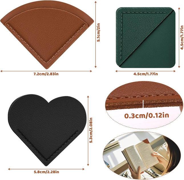 3 Pcs Leather Bookmarks, 3 Types Page Book Marks for Women Book Accessories for Teachers Students School Office Home Sup