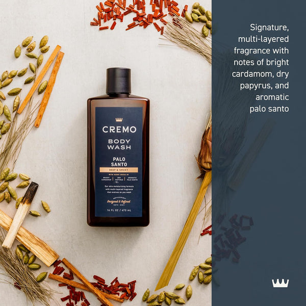 Cremo Body Wash for Men, Rich-Lathering Palo Santo, 16 Fl Oz Palo Santo 16 Fl Oz (Pack of 1)
