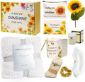 Sunflower-Themed Encouragement Gift Box for Women - Self Care Package with Ultra Soft Flannel Blanket, Best Friend Birthday, Thinking of You Gifts