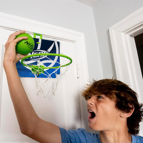 Nerf Mini Over the Door Basketball Hoop - Nerfoop Indoor Basketball Hoop for Kids - Toy Door Basketball Hoop + Mini Foam Basketball Game Set -