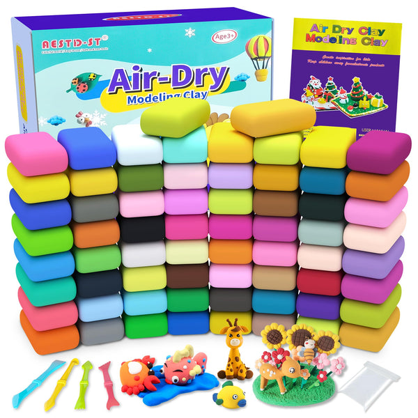 Air Dry Clay 66 Colors, Modeling Clay for Kids, DIY Model Magic Clay, Molding Clay Kit with Sculpting Tools, Non-Sticky Soft and Super Light, Arts