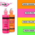 Tulip Electric Neons Tie-Dye Kit, Party Activity, Black Light Reactive Fabric Dye, Pre-mixed Green, Yellow, Orange, Pink, Easy Application &