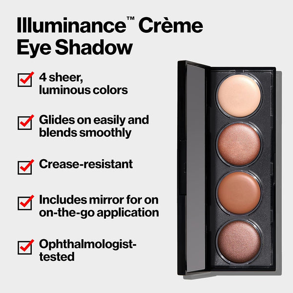 Revlon CrÃÂ¨me Eyeshadow Palette, Illuminance Eye Makeup with Crease- Resistant Ingredients, Creamy Pigmented in Blendable Matte & Shimmer Finishes,