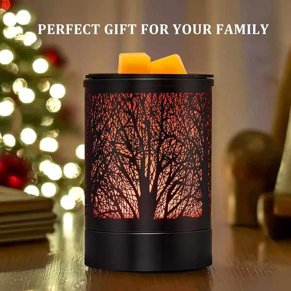 Enaroma Fragrance Wax Melts Warmer with 7 Colors LED Changing Light Classic Black Forest Design Scent Oil Candle Warmer for Home Black Forest
