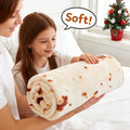 SeaRoomy Burritos Tortilla Throw Blanket, Tortilla Wrap Blanket, Novelty Funny Tortillas Round Blanket Giant Tortillas Round Soft Blankets for