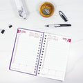 Brownline® 2025 DuraFlex Daily/Monthly Planner, Appointment Book, 12 Months, January to December, Twin-Wire Binding, 8" x 5", Purple (CB634V.PUR-25)