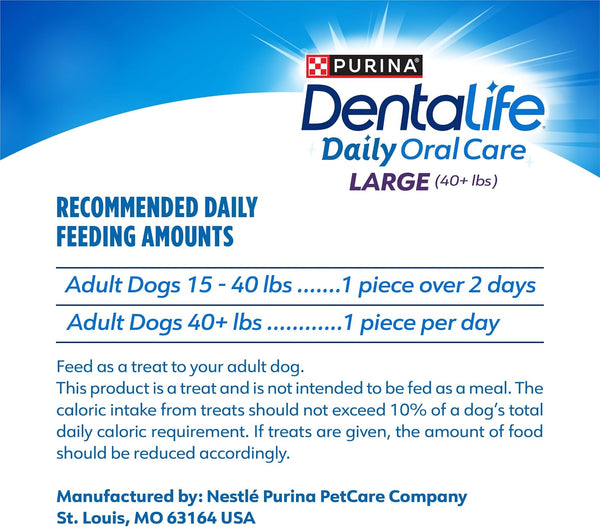 Purina DentaLife Made in USA Facilities Large Dog Dental Chews, Daily - 18 ct. Pouch 18 Count (Pack of 1)