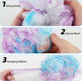 Chuya Bath Sponges Loofahs 70 Grams Large Size,4 Pack Shower Sponge Exfoliating Cleaning Bath Loofa Body Scrubber Balls for Women Men Children