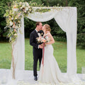 Wokceer White Wedding Arch Draping Fabric Backdrop Drapes Sheer 28.7"x 20FT 1 Panel White