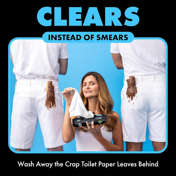 DUDE Wipes - Flushable Wipes - 6 Pack, 288 Wipes - Unscented Extra-Large Adult Wet Wipes - Vitamin-E & Aloe - Septic and Sewer Safe