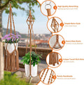 SFENNGPET Macrame Plant Hangers, 6Pack Hanging Planters for Indoor Plants Caramel