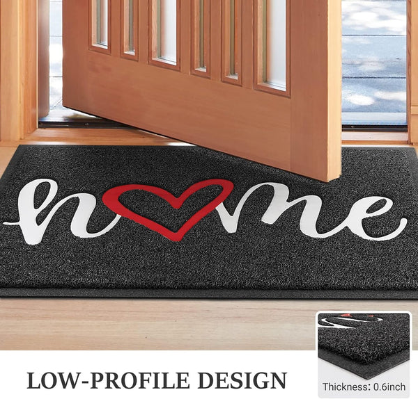 Door Mat, Welcome Mat Low Profile Floor Mat Front Doormat Indoor and Outdoor Doormat Non Slip Rugs for Entryway, Patio, High Traffic Areas