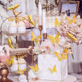 SAOROPEB 3D Butterfly Wall Decor - 48 Pcs, 4 Styles, 3 Sizes, Gold Butterfly Decorations for Birthday & Party Celebrations, Removable Stickers