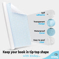 Enday Contact Paper Clear, 13.5” x 5-Feet, Transparent Self Adhesive Book and Textbook Covers for Paperbacks and Hard Covers, Plastic Protective