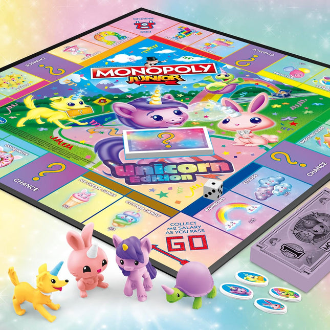 Monopoly Junior: Unicorn Edition Board Game | Magical-Themed Indoor Family Game 