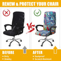 Smiry Stretch Printed Computer Office Chair Covers, Soft Fit Universal Desk Rotating Chair Slipcovers, Removable Washable Anti-Dust Spandex Chair