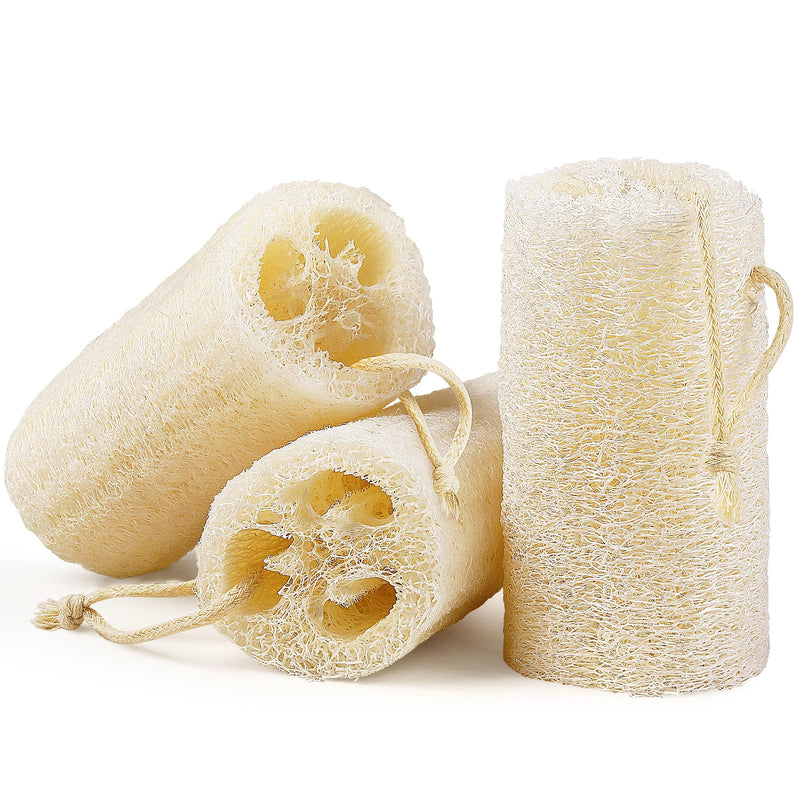 5 Inch Natural Loofah Sponge Exfoliating Body Scrubber 1 Count (Pack of 3)