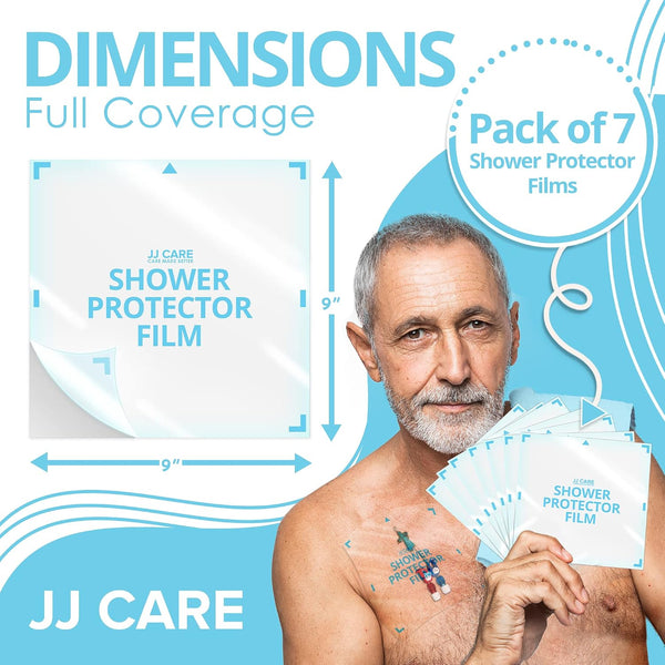 Shower Protector [Pack of 7], 9x9 Dialysis Catheter Shower Shileds Wound Cover, PICC Line Water Barrier, Colostomy Waterproof Bandage Protector, 1