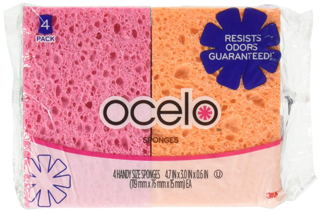 O-Cel-O Handy Sponges, Assorted Colors(Packaging May Vary), 4 Count, Pack of 4