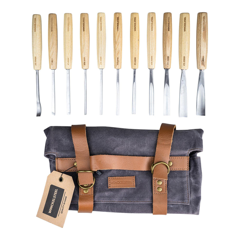 Wood Carving Tools Set of 12 Wood Chisels - Glides Through Wood Like Butter - Quality Carving Tools Chisel Set for All Skill Levels, Woodworking