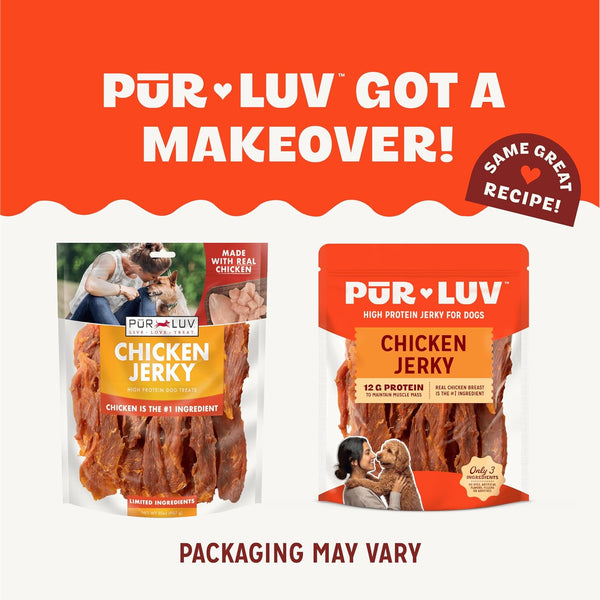 Pur Luv Chicken Jerky Dog Treats, Made with 100% Real Chicken Breast, 16 Ounces, Healthy, Easily Digestible, Long-Lasting, High Protein, Satisfies