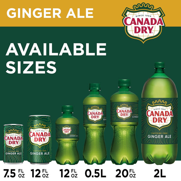 Canada Dry Ginger Ale Soda, 12 fl oz cans, 12 pack Ginger 12 Fl Oz (Pack of 12)