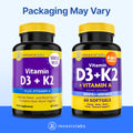 InnovixLabs Vitamin D3 K2-5000 IU Vitamin D3 Plus 600 mcg Vitamin K2 MK4 and MK7 for Max Calcium Absorption, Supports Bone, Immune, Heart Health,