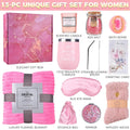 Self Care Gift Baskets for Women: Get Well Soon Care Packages with Blanket and Tumbler, Pink Gift Boxes Set for Girls, Mother, Sisters, Friends,