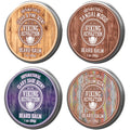 Viking Revolution 4 Beard Balm Variety Pack (1Oz Each) - Sandalwood, Pine & Cedar, Bay Rum, Clary Sage - Styles, Strengthens and Softens Beards