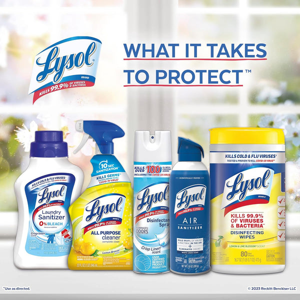 Lysol Air Sanitizer Spray, for Air Sanitization and Odor Elimination, White Linen Scent, 10 Fl. Oz