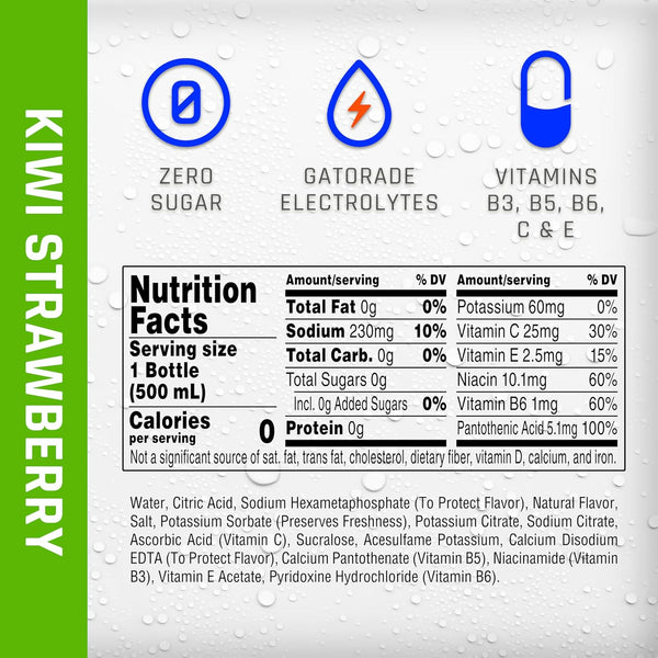 Propel, Kiwi Strawberry, Zero Calorie Sports Drinking Water with Electrolytes and Vitamins C&E, 16.9 Fl Oz (12 Count) Kiwi Strawberry 16.9 Fl Oz