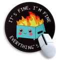 Gctriki Dumpster on Fire Round Mouse Pad, Funny Mousepad for Laptop 8.6 in | Small Gaming Mouse Pad, Stitched Edge, Non-Slip Rubber Base, Funny