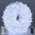 Christmas Lights 600LED 98FT, Waterproof Outdoor String Lights with Remote and Timer, 8 Modes Dimmable Fairy Lights for Indoor Outdoor Wedding