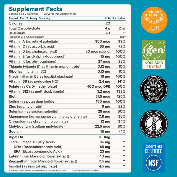 SmartyPants Teen Guy Plus Multivitamin Gummies, Vitamin D, Omega 3, 60 Ct 60 Count (Pack of 1)
