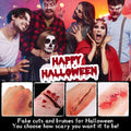 CHASPA Halloween Liquid Latex Special Effects SFX Makeup Kit - Scar Wax + 2 Btl Liquid Latex + 2 Btl Fake Blood + Spatula Tool + 2Pcs Stipple