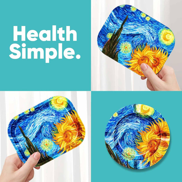 HiKeep Rolling Tray Set with Magnetic Lid, Ash Tray Outdoors, Smoking Accessories, Outdoor Ashtray for Outside Patio, Ashtrays for Smokers Indoor,