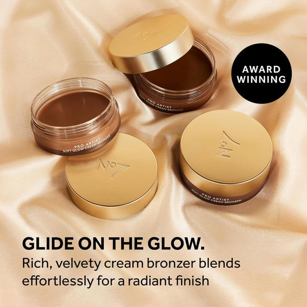 No7 Pro Artist Soft Glow Cream Bronzer - Blendable Cream Makeup with a Lightweight Formula - Customizable Face Makeup for a Natural, Sun-Kissed