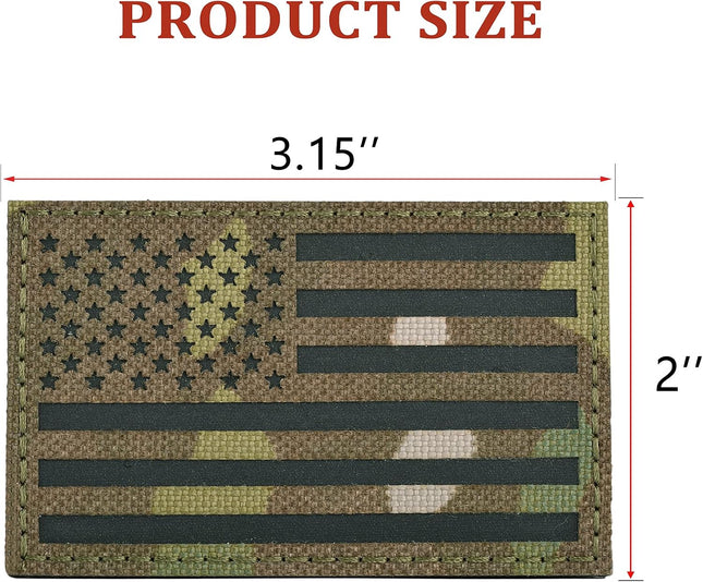 U-LIAN 2x3.15 Inch IR Infrared US USA American Flag Patch Tactical Vest Patch Ho