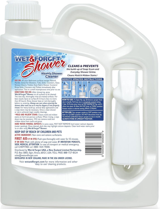 Wet & Forget Shower Cleaner Spray Multi-Surface Weekly Application Requires No S