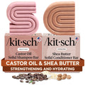 Kitsch Castor Oil Shampoo & Shea Butter Conditioner Bar - Vegan & All Natural Solid Bar | Hydrating & Moisturizing Soap, Paraben-Free, Made in USA