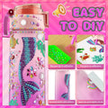 Decorate Your Own Water Bottle Kits for Girls, Mermaid Painting Diamond Art & Bracelet Making Kit for Girls, Crafts for Kids Ages 4-8, Birthday