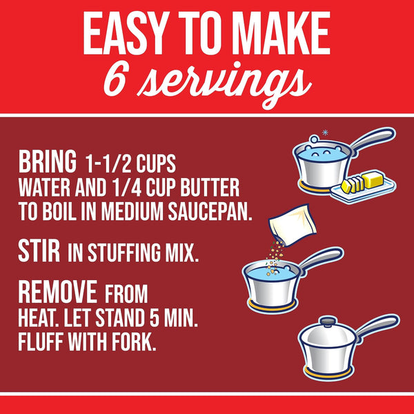 Stove Top Stuffing Mix, 1 Box, for Dinner Sides and Thanksgiving Dinner, Chicken, 6 oz 6 Ounce (Pack of 1)