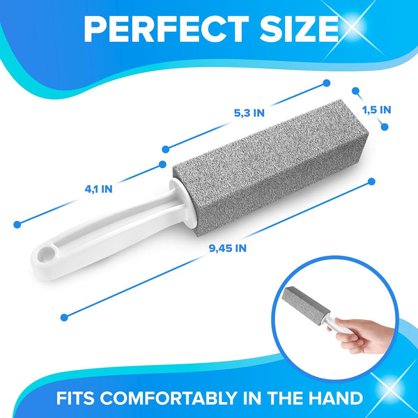 DISIWENE Pumice Cleaning Stone with Handle Toilet Bowl Cleaner Hard Water Ring Remover for Bath/Pool/Kitchen/Household Cleaning (4, 4 Pack with