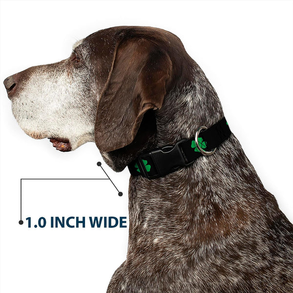 Buckle-Down 6-9" St. Pat'S Black/Green Plastic Clip Collar, Narrow Small 1/2" Wide - Fits 6-9" Neck - Small